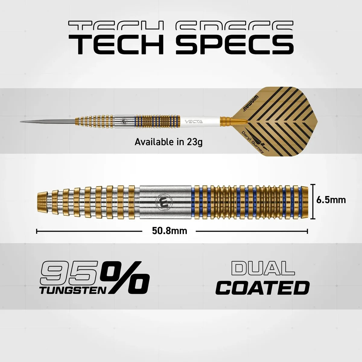 Winmau Daryl Gurney Signature Edition 95% Tungsten Steel Tip Darts - view 5