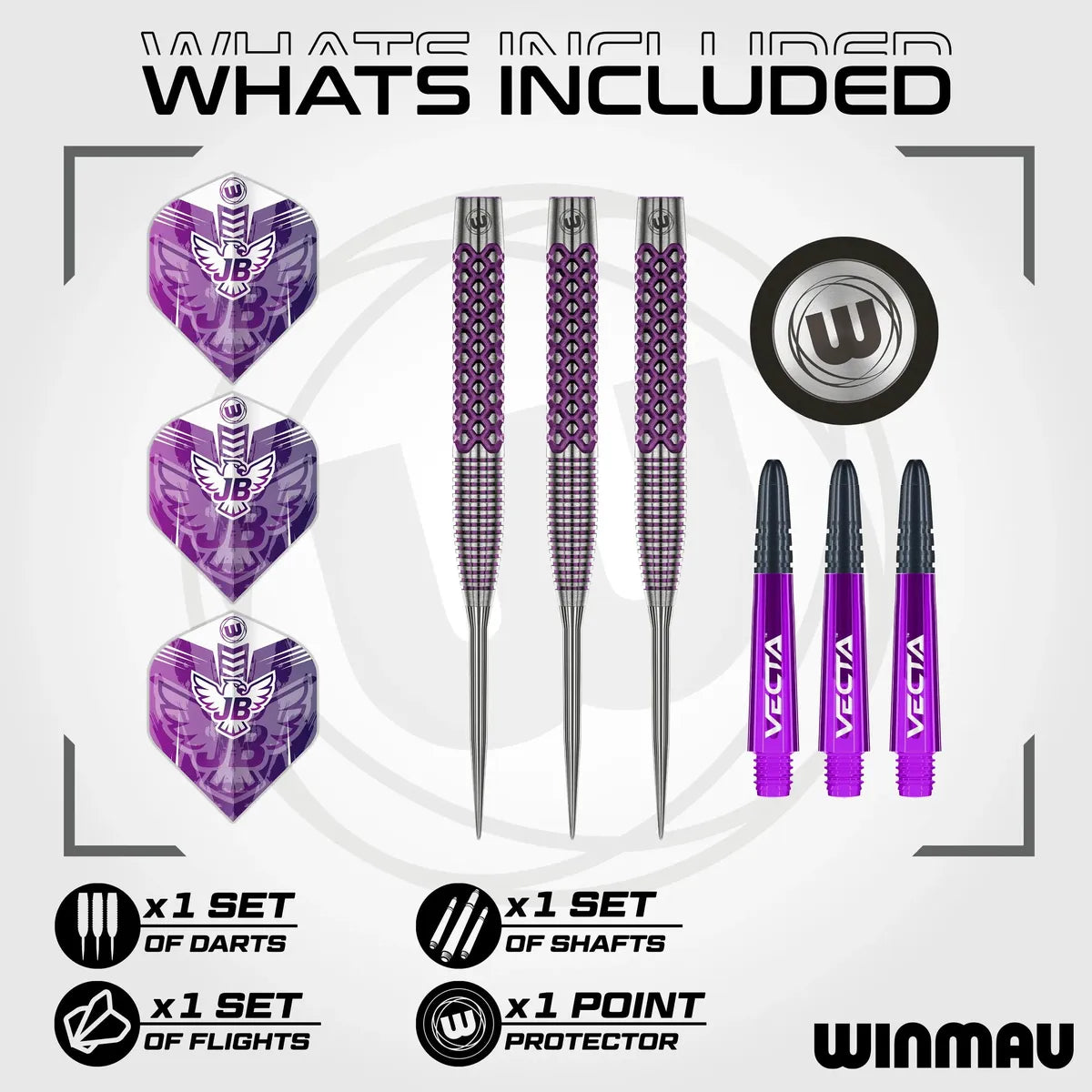 Winmau John Brown Signature Edition 90% Tungsten Steel Tip Darts - view 3