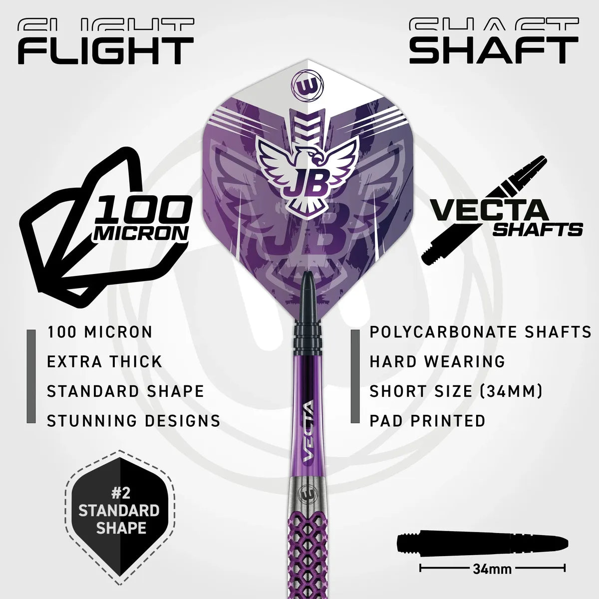 Winmau John Brown Signature Edition 90% Tungsten Steel Tip Darts - view 4