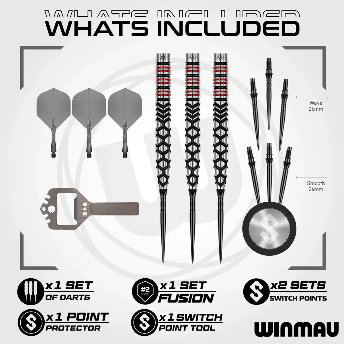 Winmau Fornax Tapered SP 90% Tungsten Steel Tip Darts - view 3