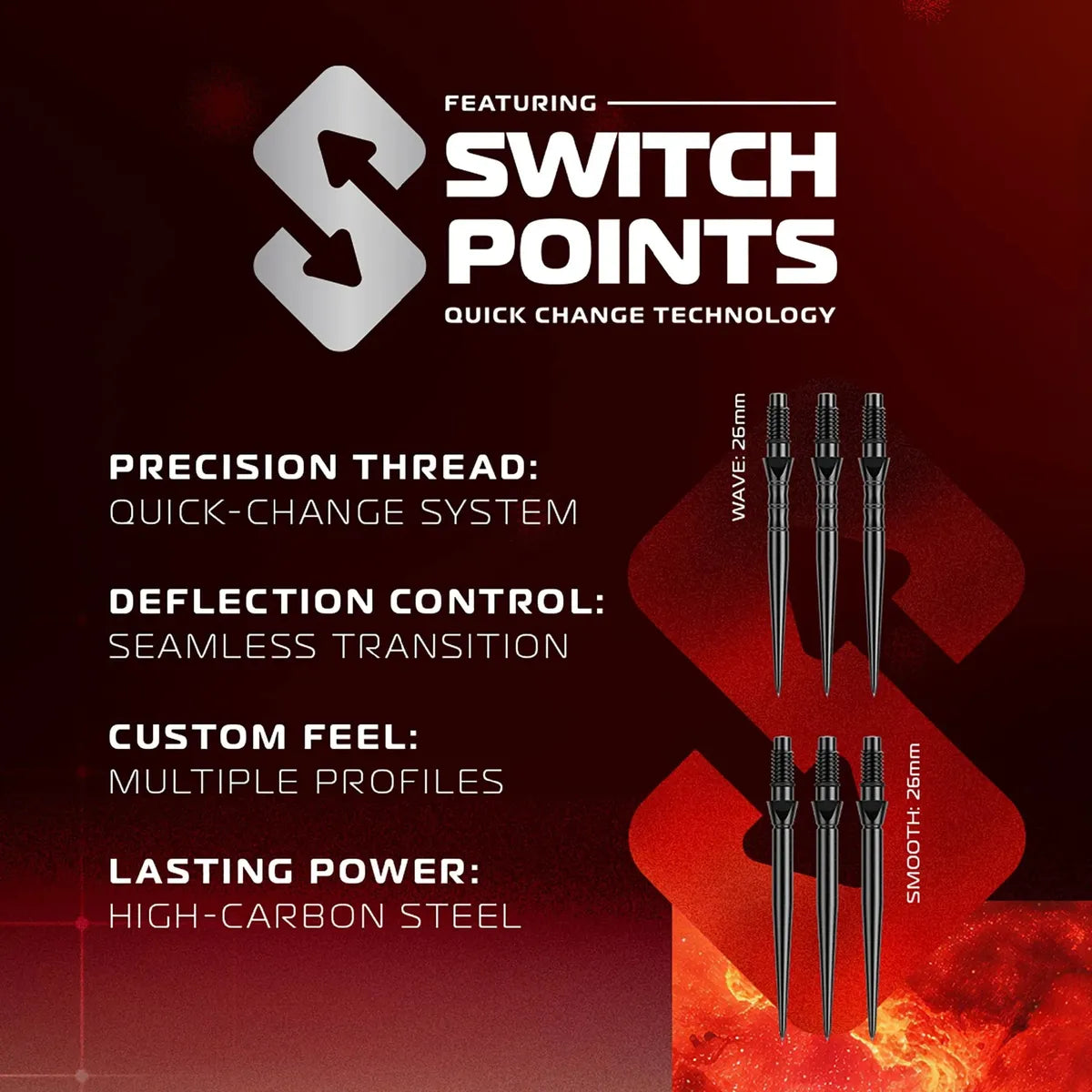 Winmau Fornax Tapered SP 90% Tungsten Steel Tip Darts - view 5
