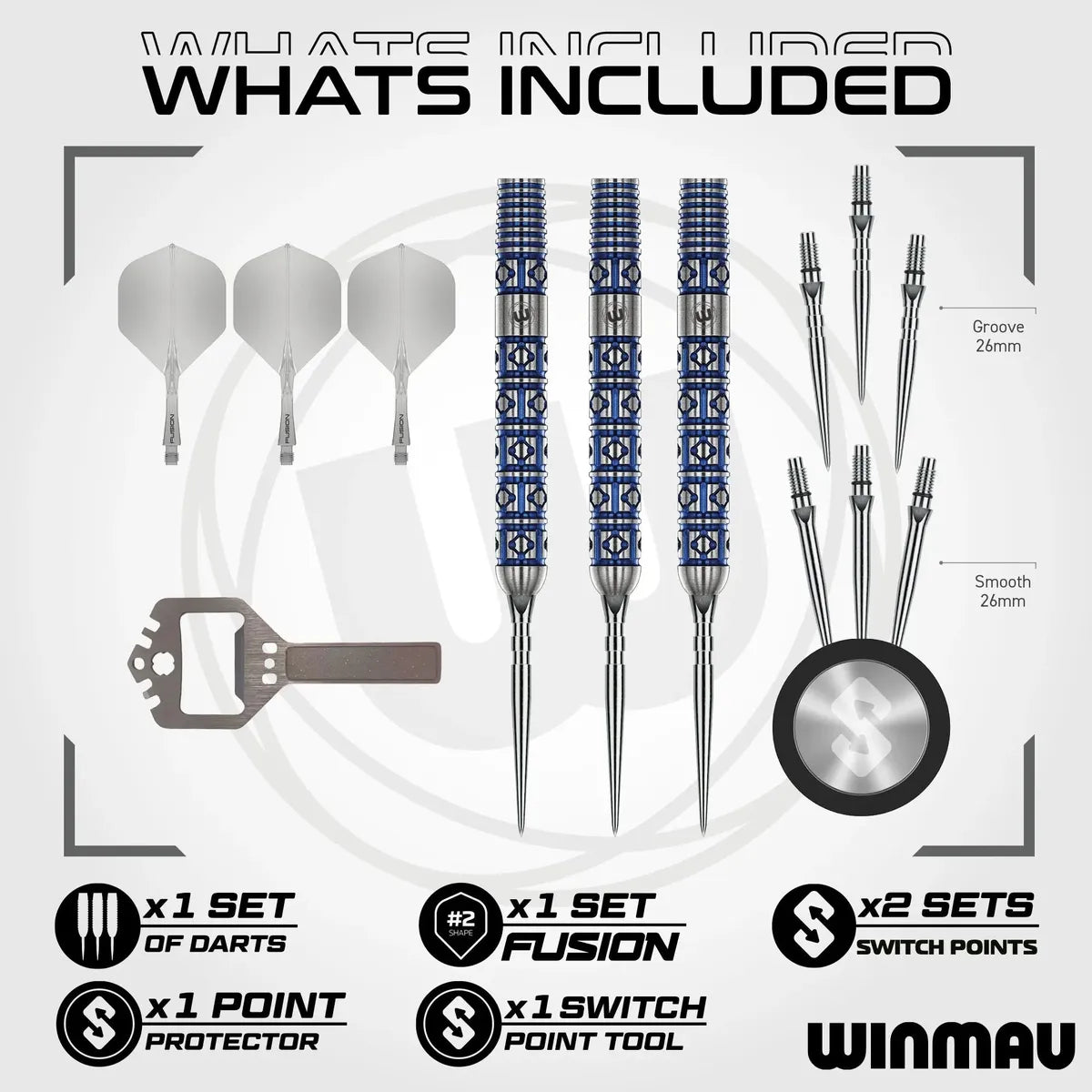 Winmau Lunaris Parallel SP 90% Tungsten Steel Tip Darts - view 3