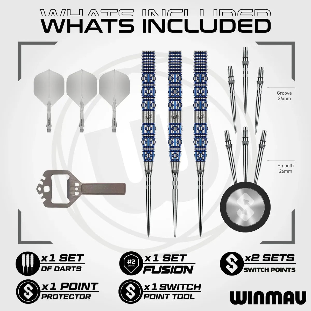 Winmau Lunaris Tapered SP 90% Tungsten Steel Tip Darts - view 3