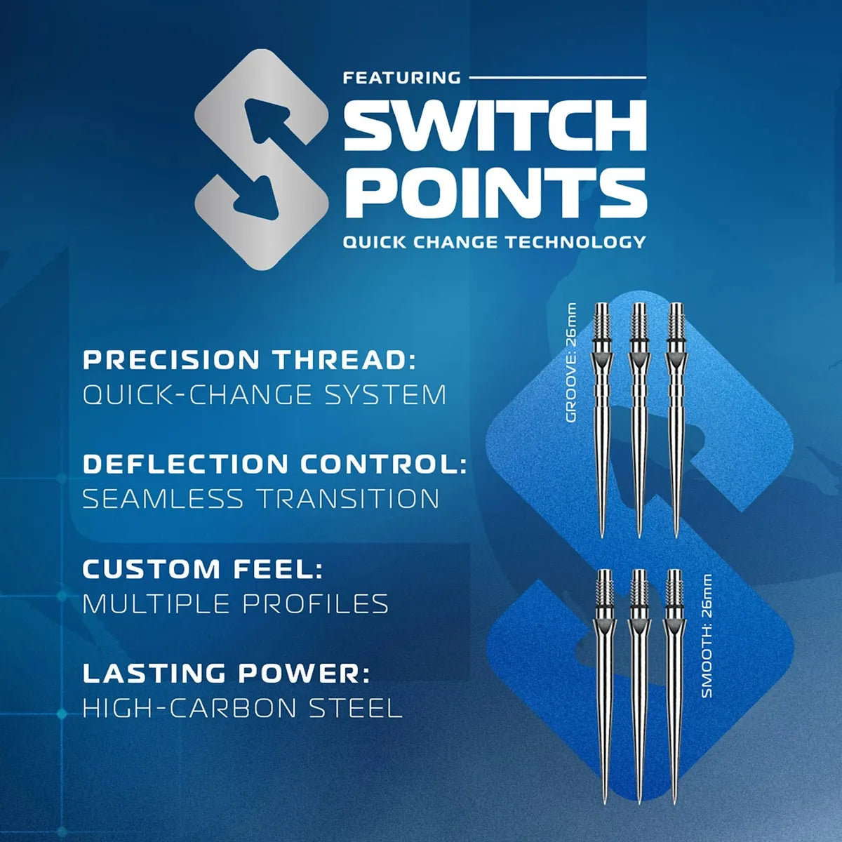 Winmau Lunaris Tapered SP 90% Tungsten Steel Tip Darts - view 5