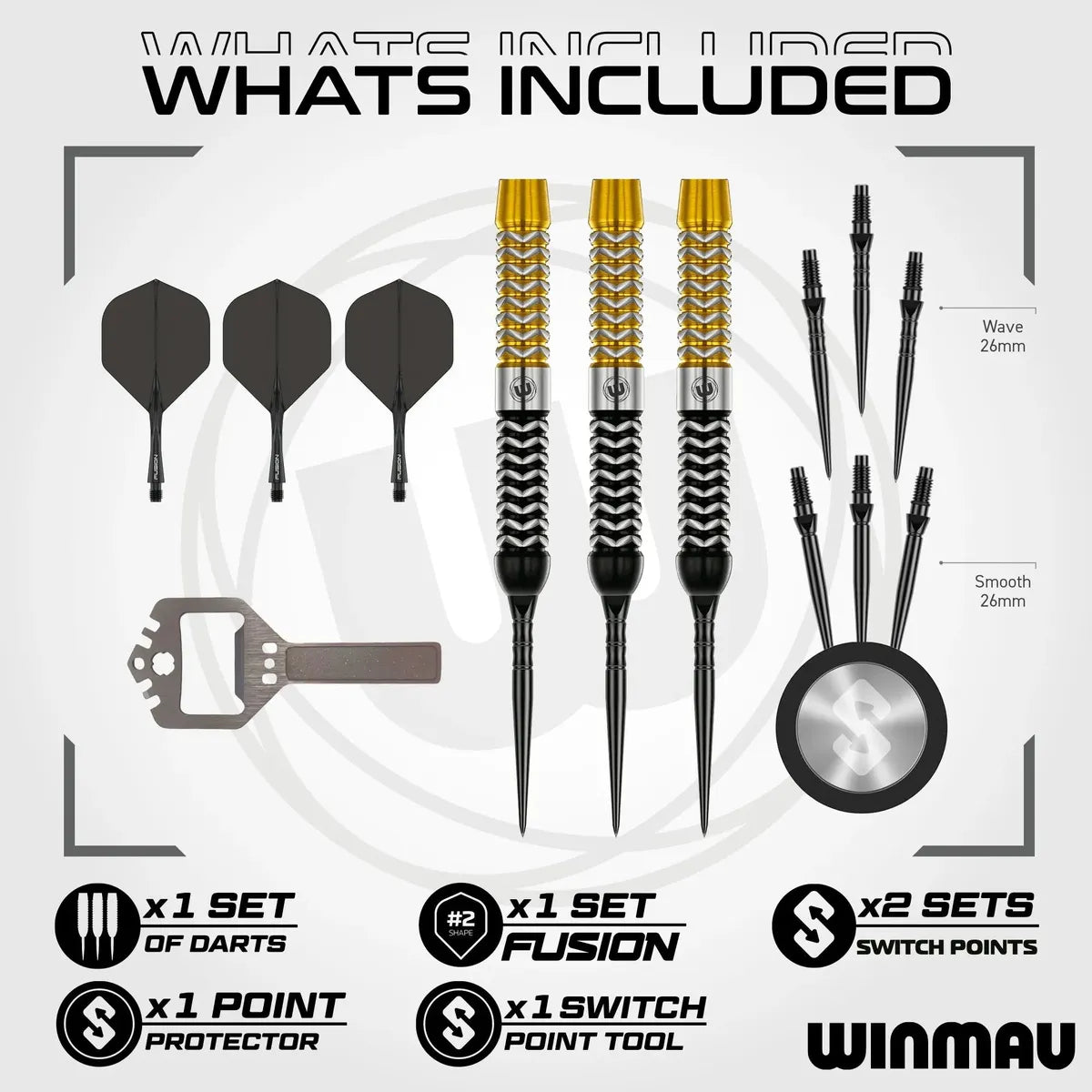 Winmau Exion Parallel SP 90% Tungsten Steel Tip Darts - view 3