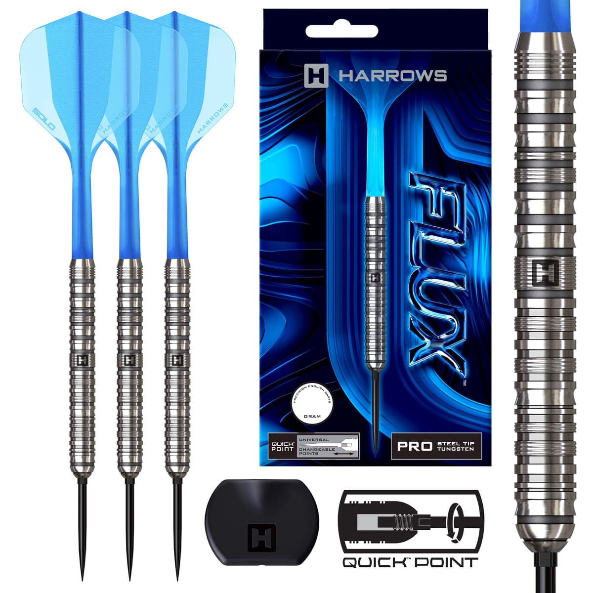 Harrows Flux QP Pro Tungsten Steel Tip Darts