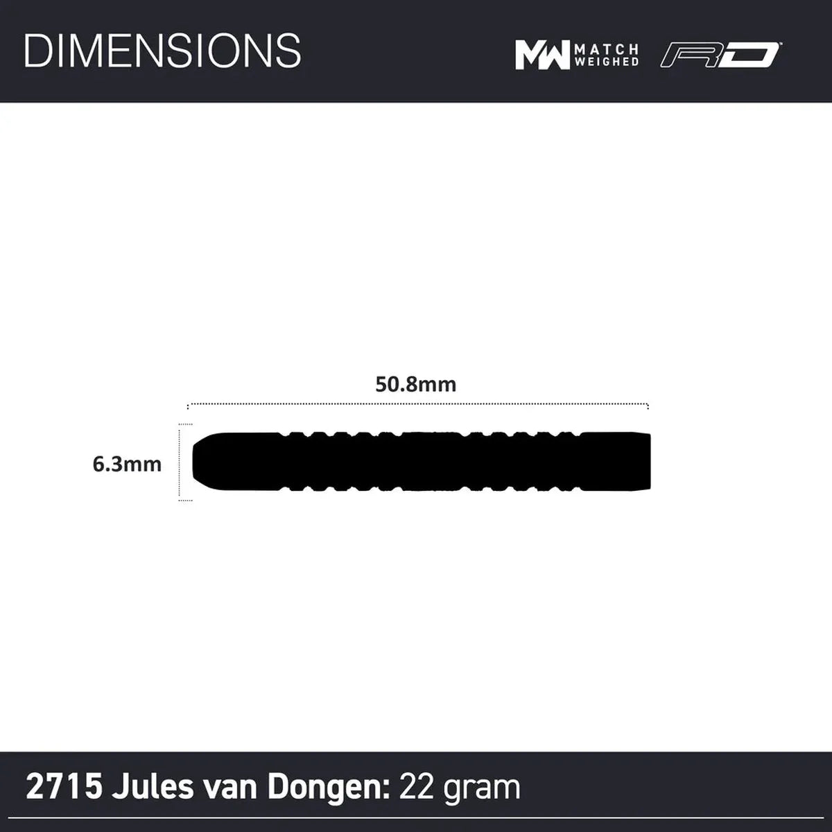 Winmau Jules van Dongen 90% Tungsten Steel Tip Darts - view 8