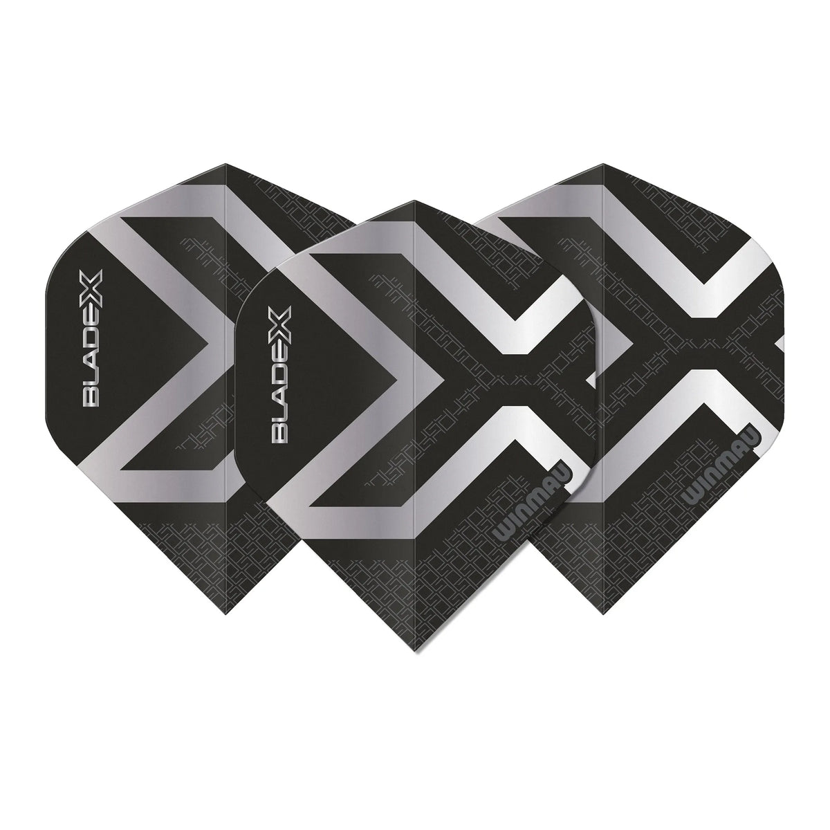Winmau Prism Delta Metallic Black & Silver Premium Standard Dart Flights - Blue