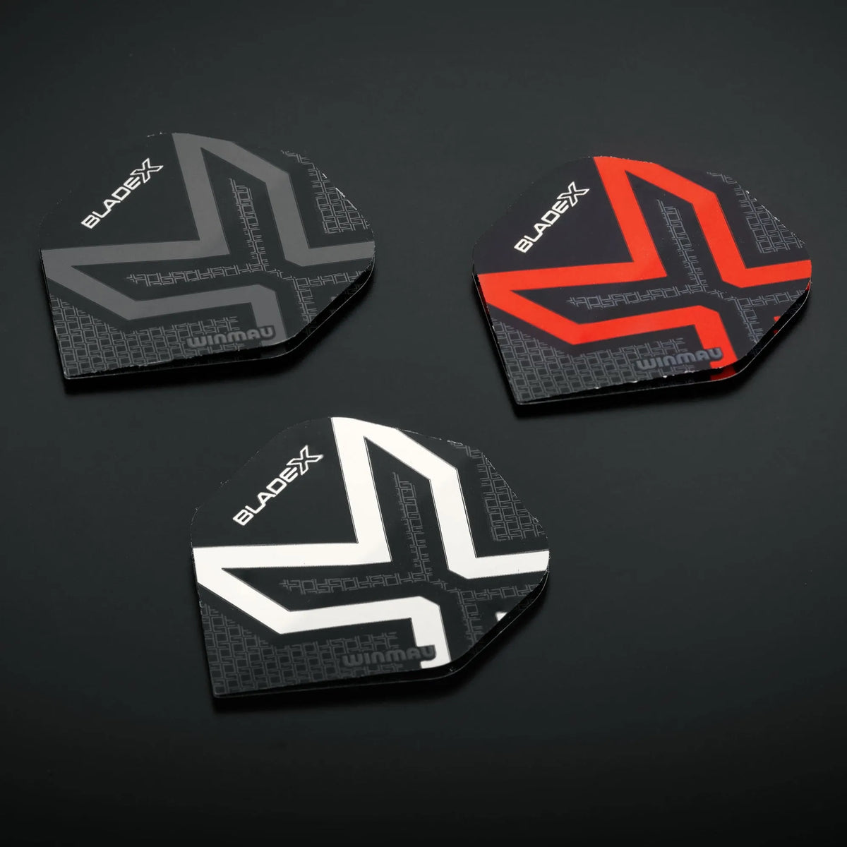 Winmau Prism Delta Metallic Black & Silver Premium Standard Dart Flights - Blue - view 7