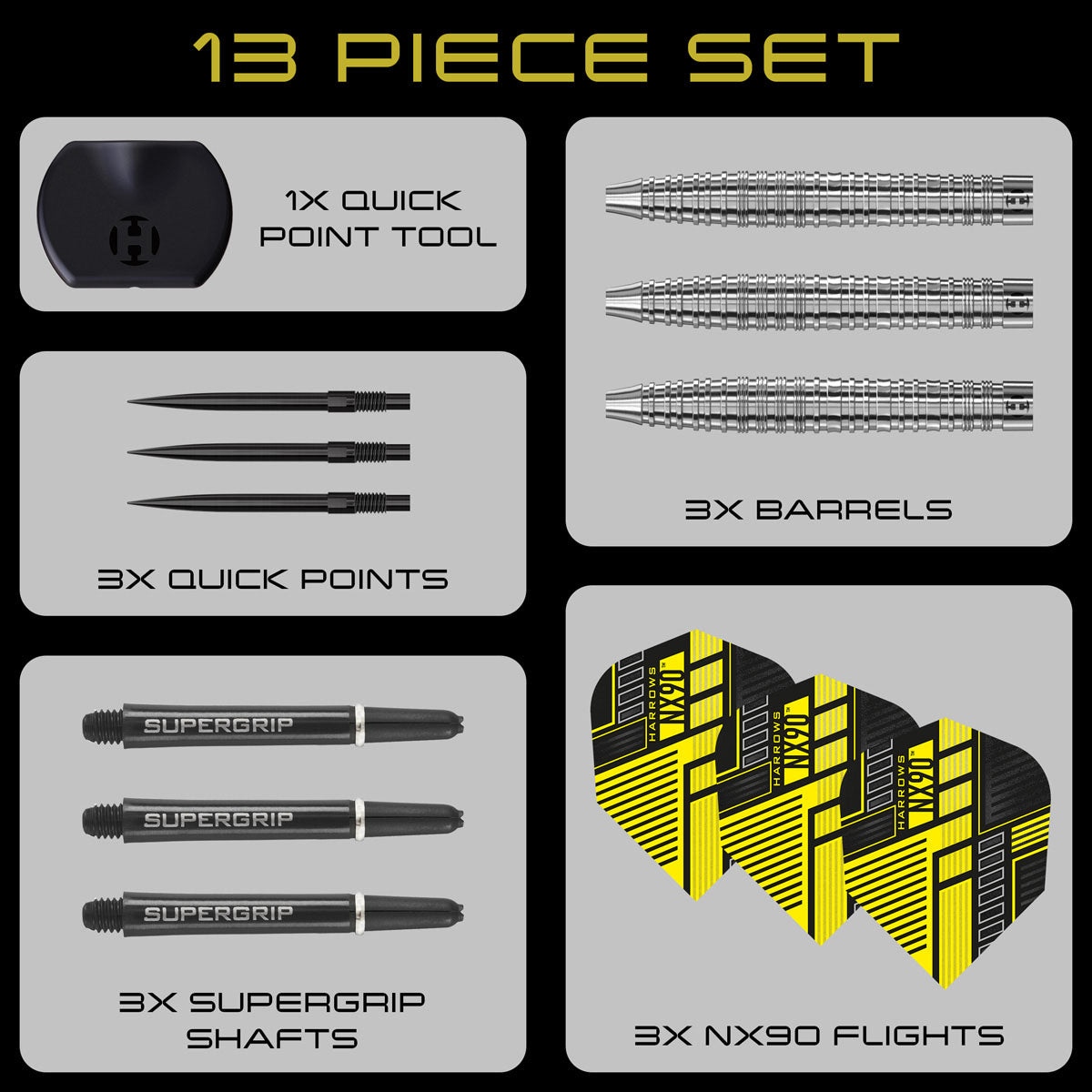 Harrows NX90 Tapered 90% Tungsten QP Steel Tip Darts - view 4