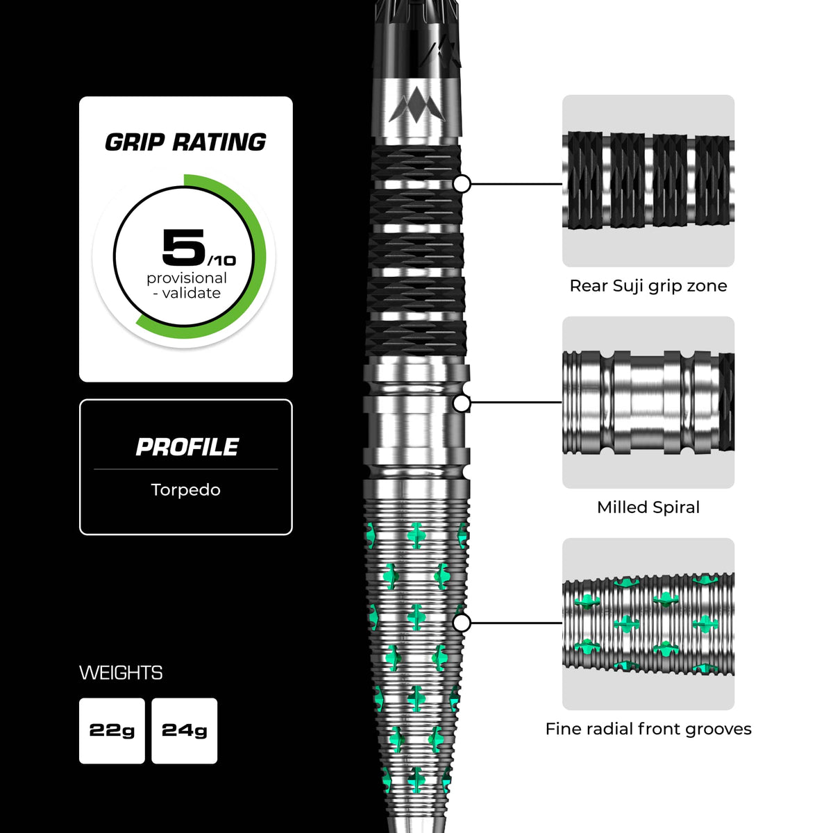 Mission Mantis R2.5 95% Tungsten Steel Tip Darts - view 4
