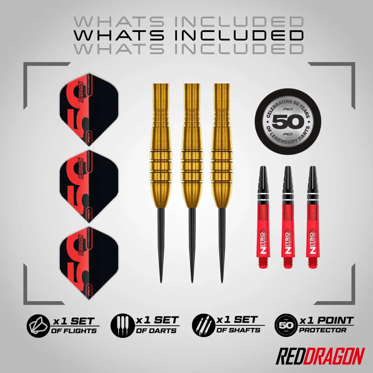 Red Dragon 50 Year Collection Golden Virgin 5 90% Tungsten Steel Tip Darts - view 7