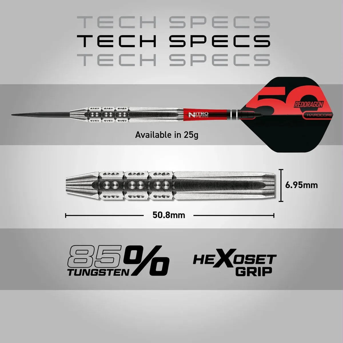 Red Dragon 50 Year Collection Hexoset 3 85% Tungsten Steel Tip Darts - view 9