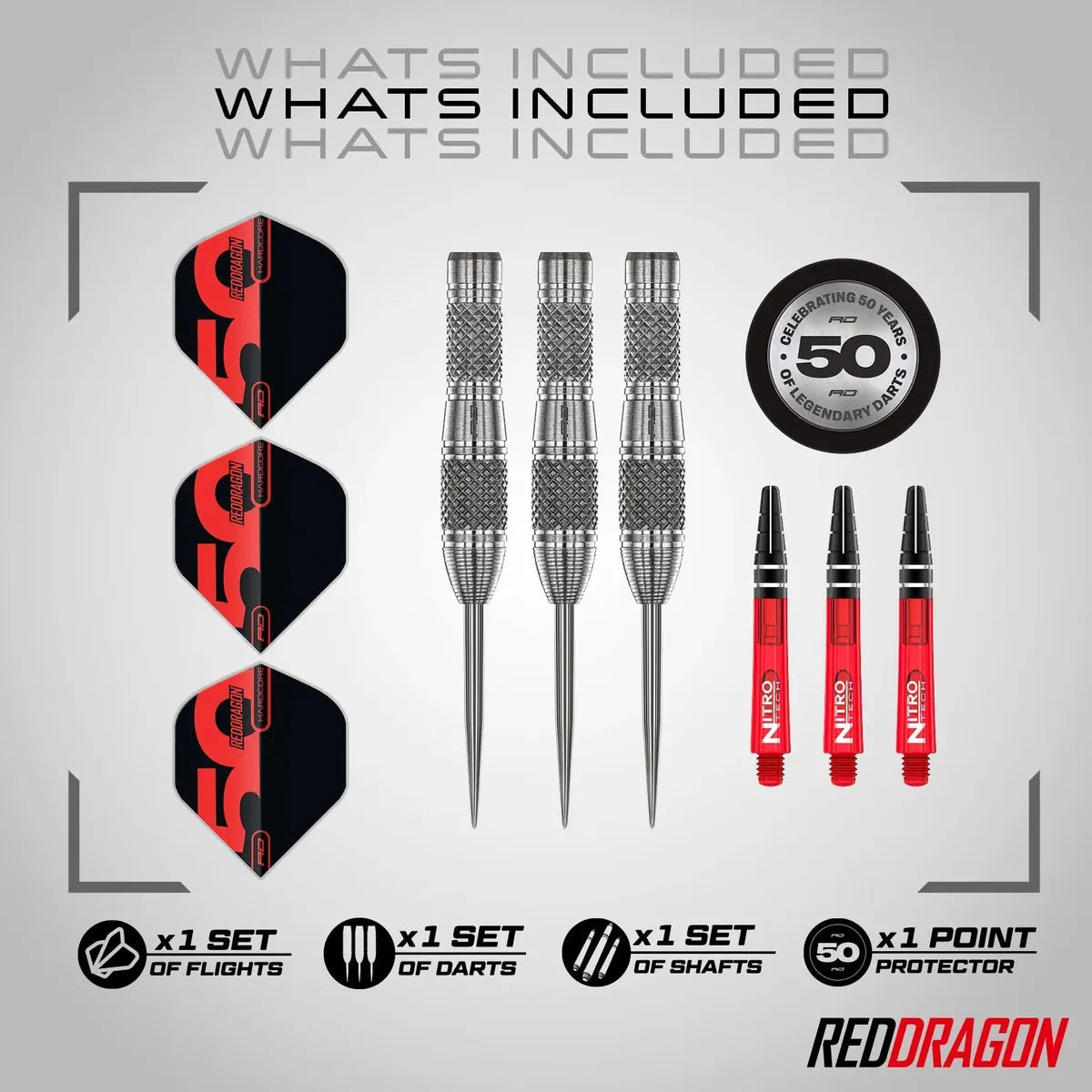 Red Dragon 50 Year Collection Grizzly 4 85% Tungsten Steel Tip Darts - view 8