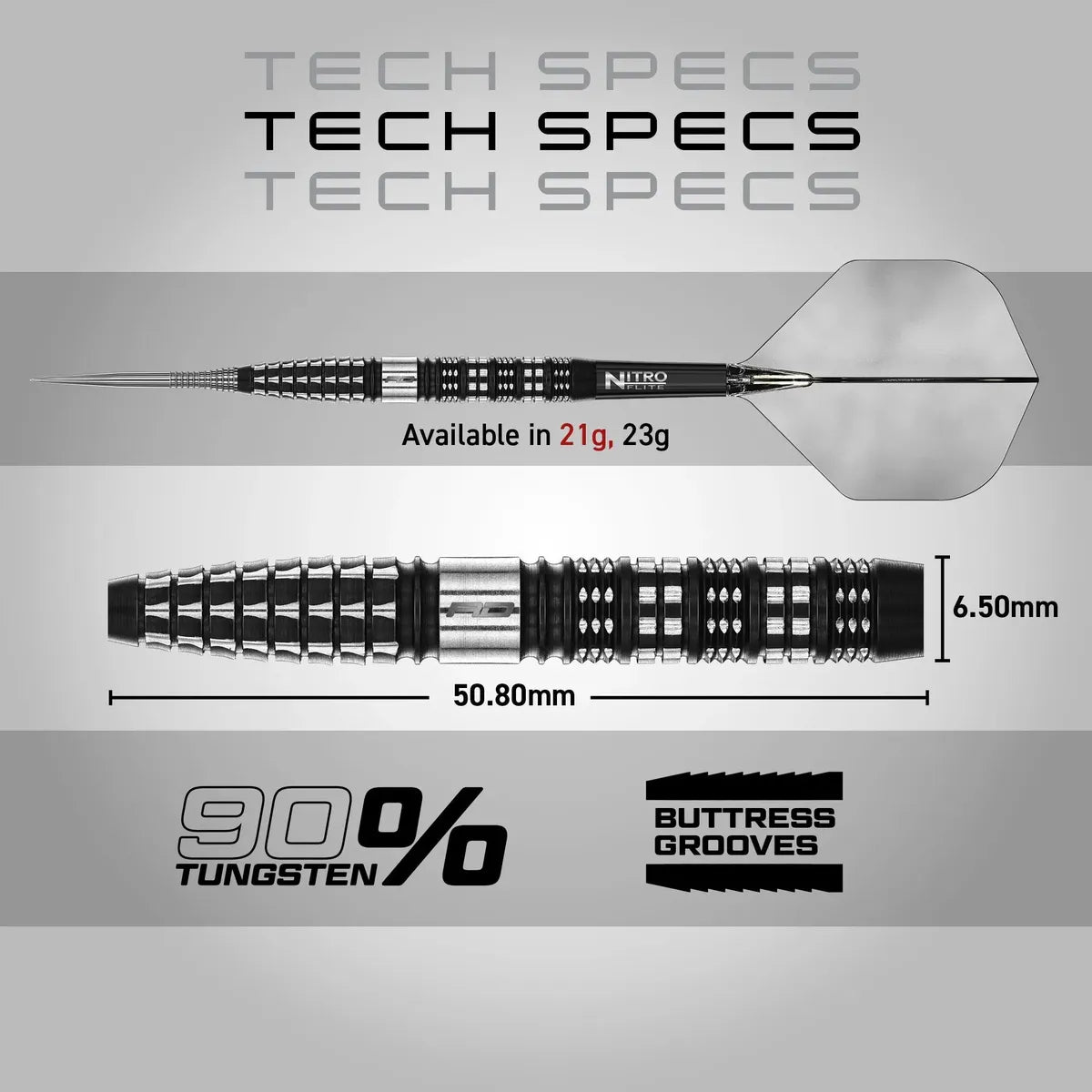 Red Dragon Recon Tapered 90% Tungsten Steel Tip Darts - view 6