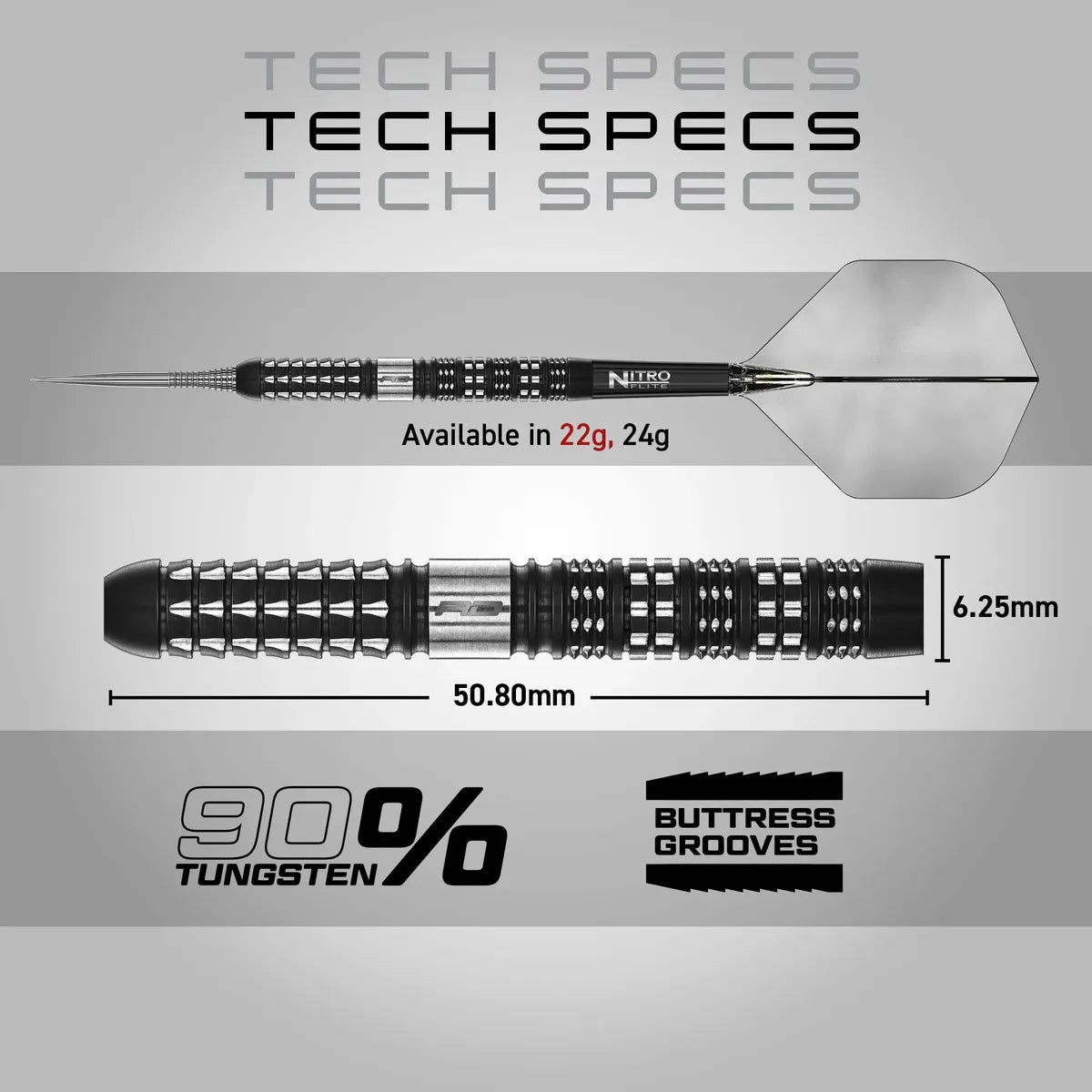 Red Dragon Recon Parallel 90% Tungsten Steel Tip Darts - view 6