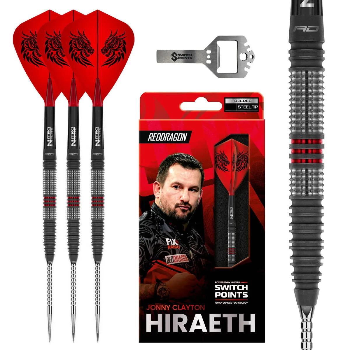 Red Dragon Jonny Clayton Hiraeth SP 90% Tungsten Steel Tip Darts