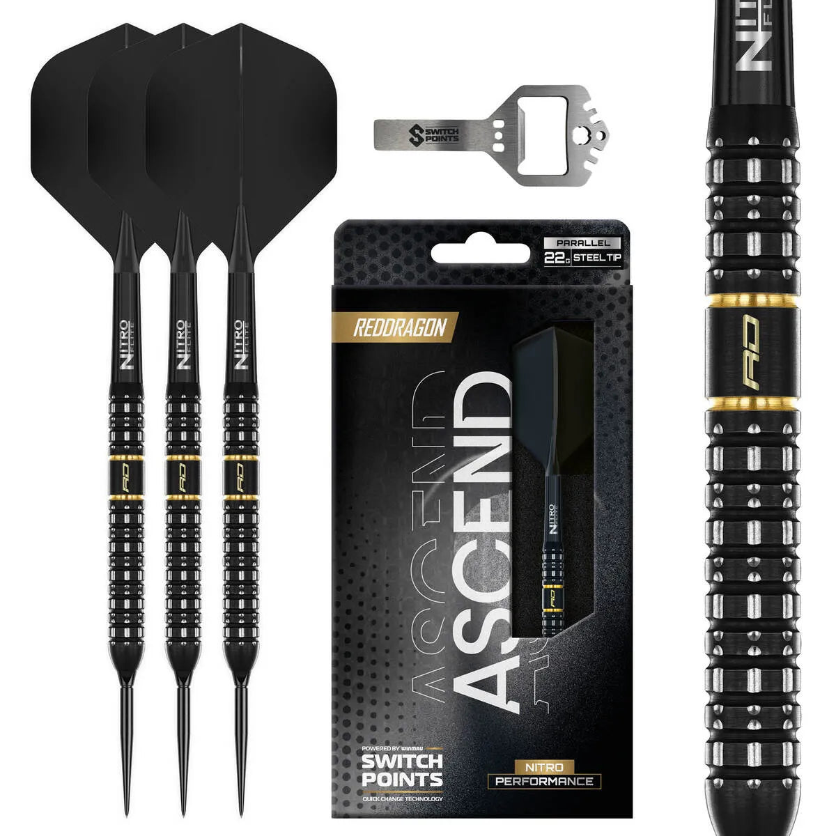 Red Dragon Ascend Parallel SP 90% Tungsten Steel Tip Darts