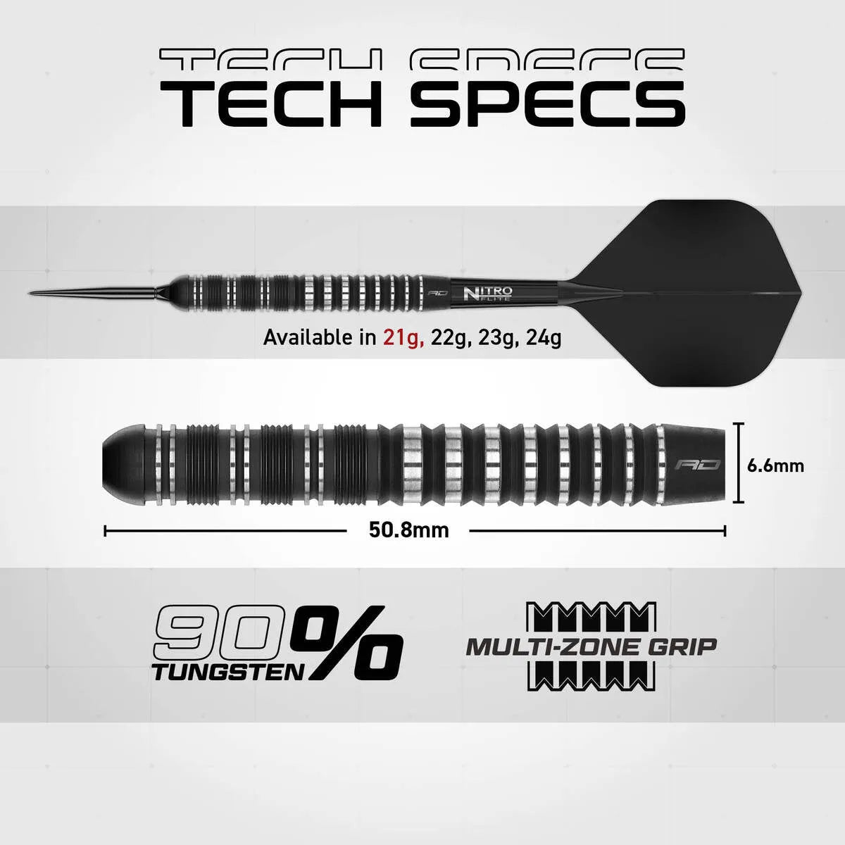 Red Dragon Sable Parallel SP 90% Tungsten Steel Tip Darts - view 6