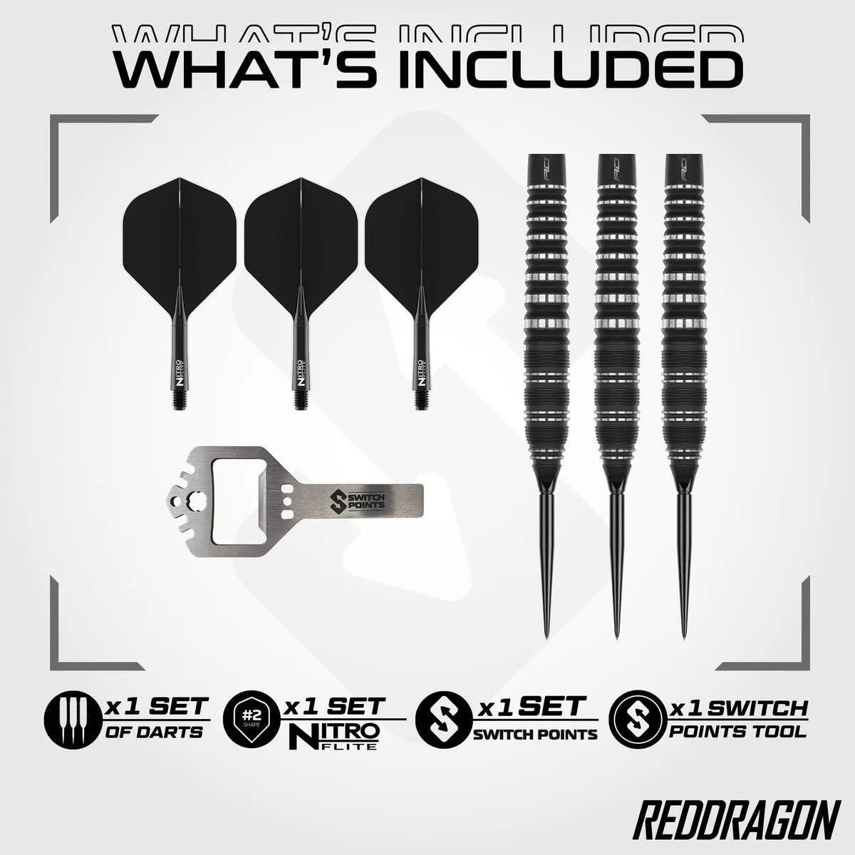 Red Dragon Sable Torpedo SP 90% Tungsten Steel Tip Darts - view 3