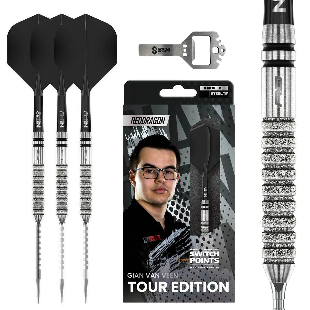 Red Dragon Gian van Veen Tour Edition SP 90% Tungsten Steel Tip Darts
