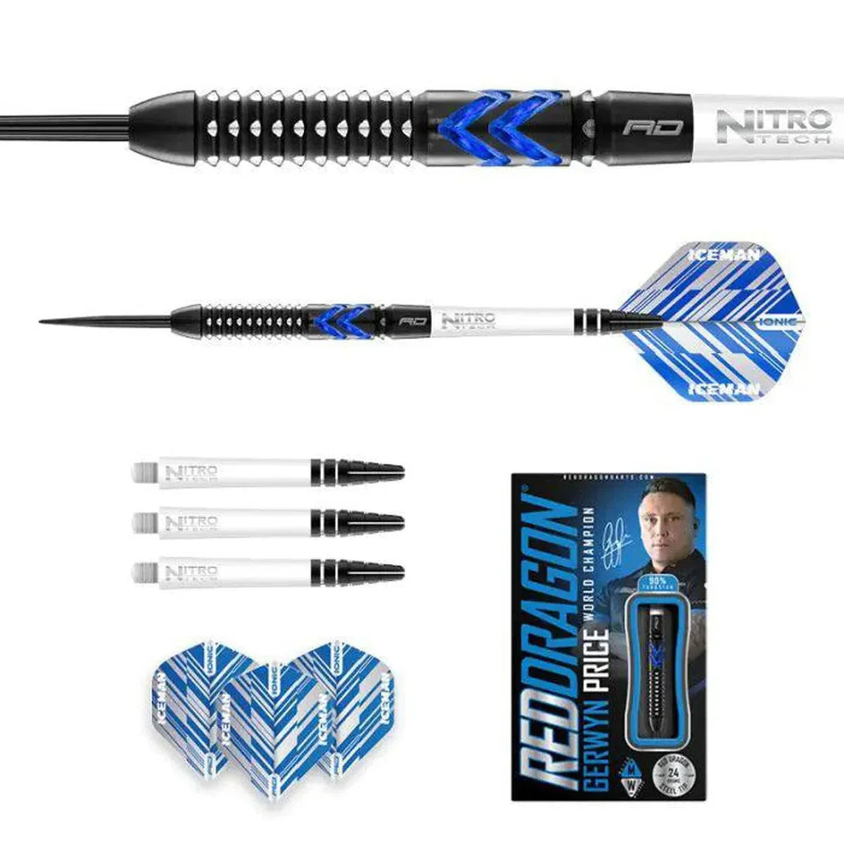 Red Dragon Gerwyn Price Blue Ice SE 90% Tungsten Steel Tip Darts - view 3