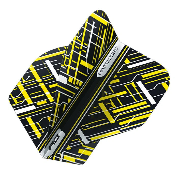Red Dragon Hardcore Radical Black & Yellow Flights