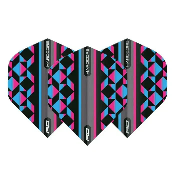 Red Dragon Hardcore Radical Pink, Blue & Black Geometric Standard Flights - view 2