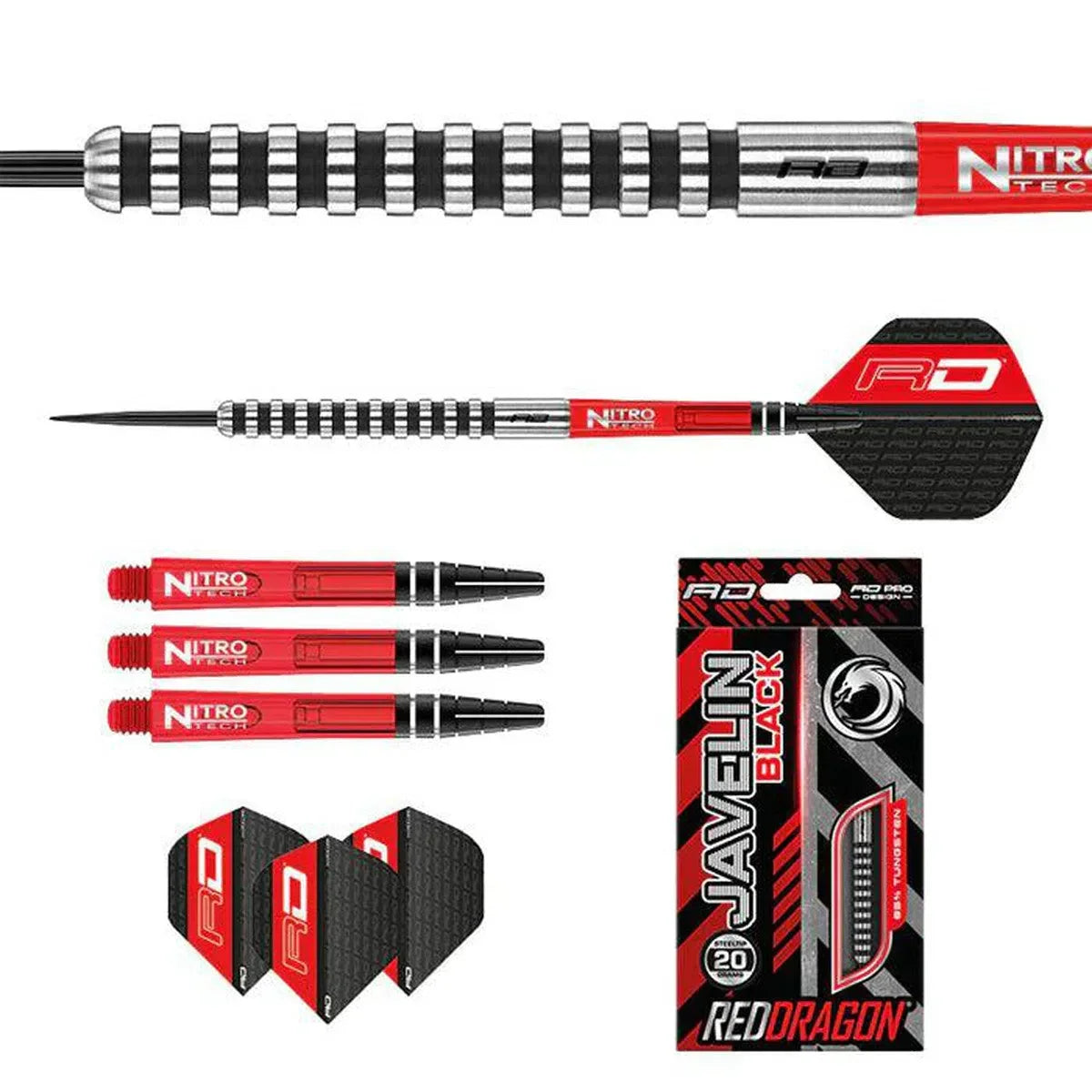 Red Dragon Javelin Black 85% Tungsten Steel Tip Darts - view 3