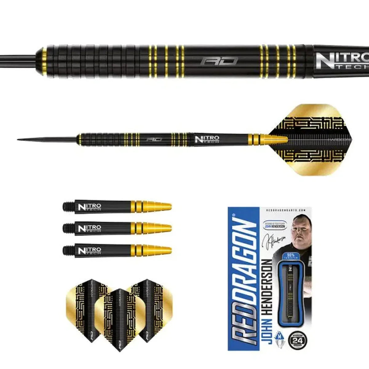 Red Dragon John Henderson SE 90% Tungsten Steel Tip Darts - view 3
