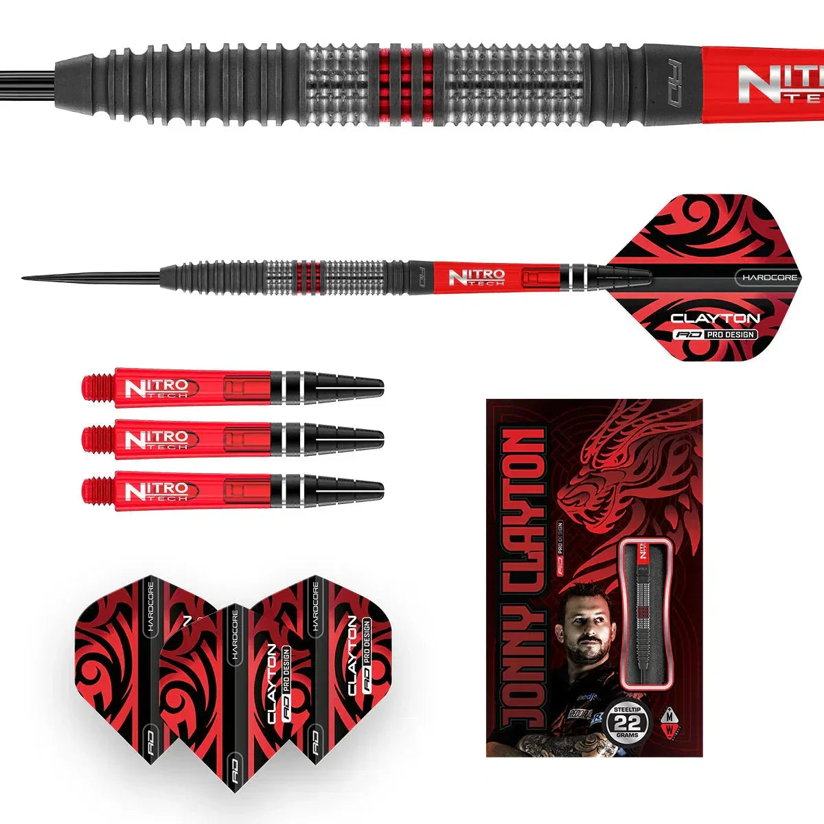 Red Dragon Jonny Clayton Hiraeth 90% Tungsten Steel Tip Darts - view 3