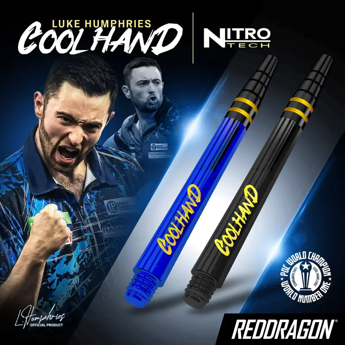 Red Dragon Luke Humphries Logo Nitrotech Shafts - Black - view 4