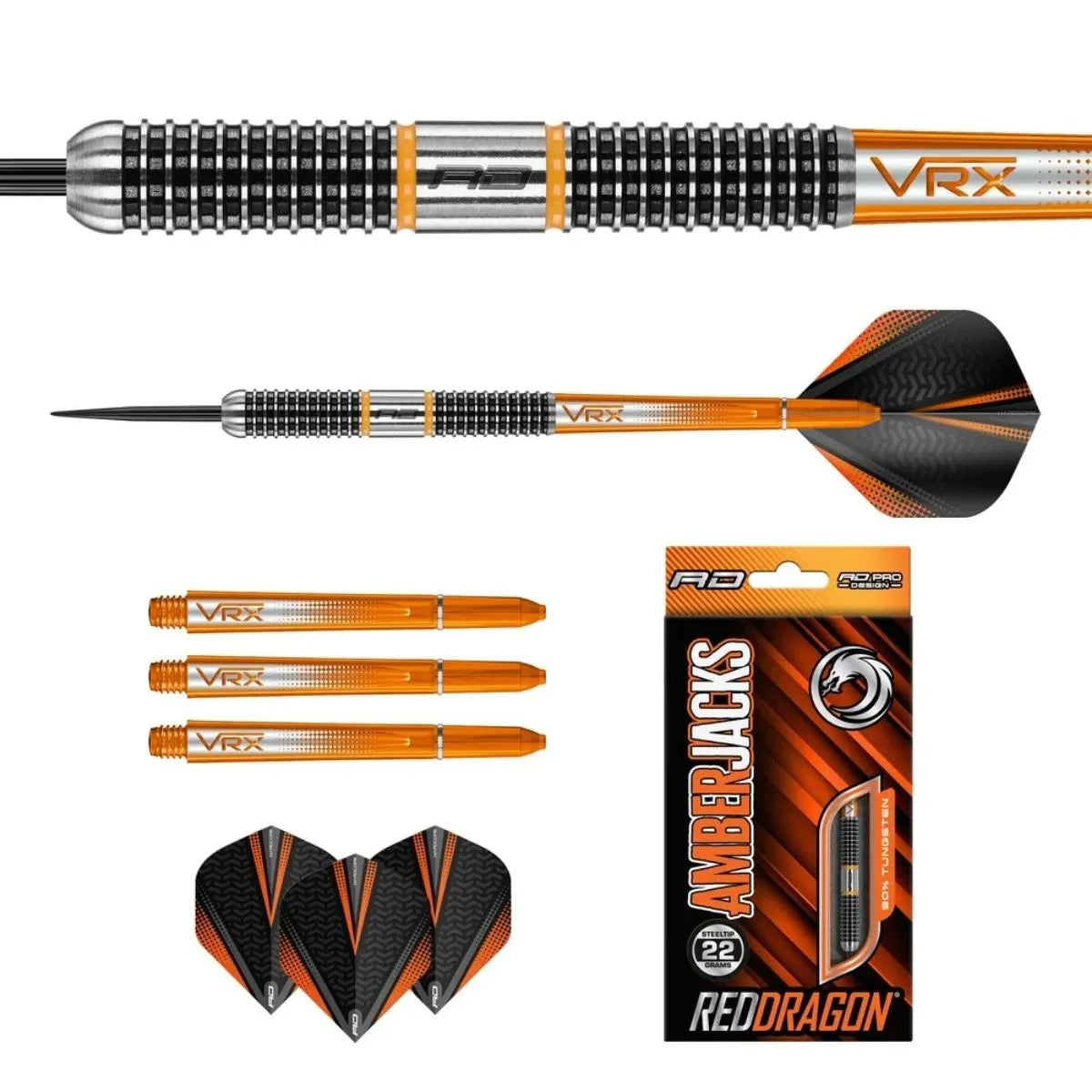 Red Dragon Amberjack 18 90% Tungsten Steel Tip Darts - view 3