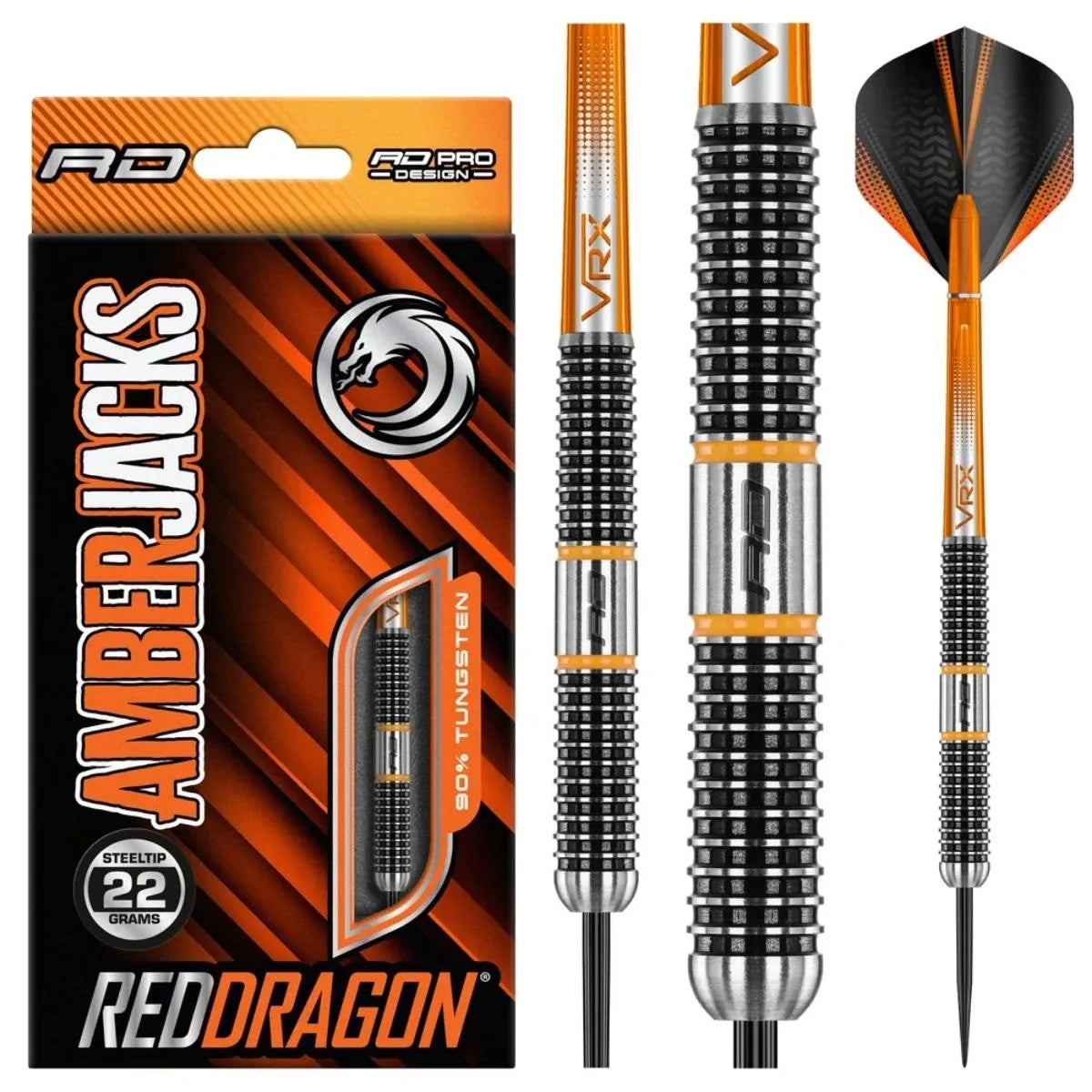 Red Dragon Amberjack 18 90% Tungsten Steel Tip Darts