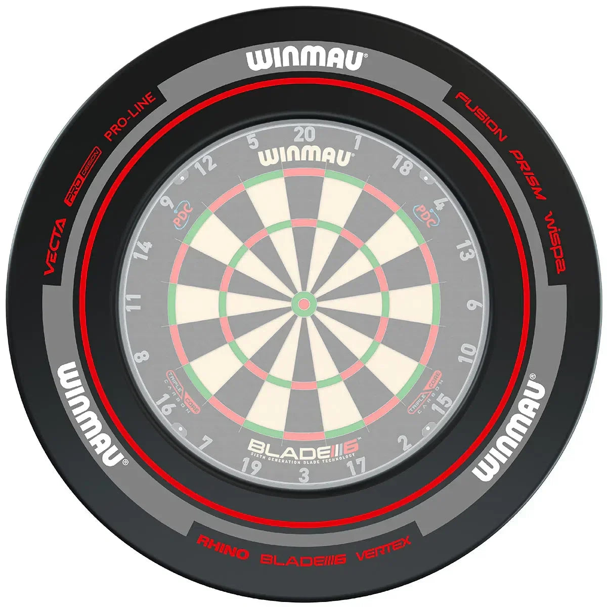 Winmau Advance Black & Red Dartboard Surround - view 3