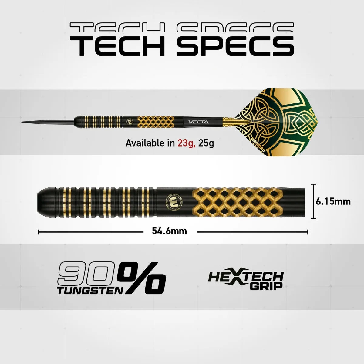 Winmau Brendan Dolan Signature Series 90% Tungsten Steel Tip Darts - view 7
