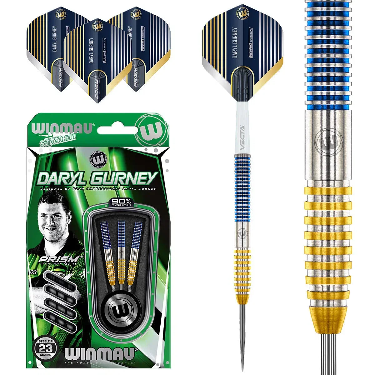 Winmau Daryl Gurney SC 1.0 Series 90% Tungsten Steel Tip Darts