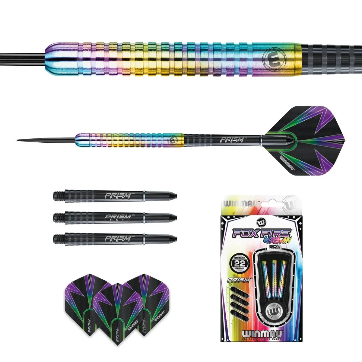 Winmau Foxfire Urban 80% Tungsten Steel Tip Darts - view 3