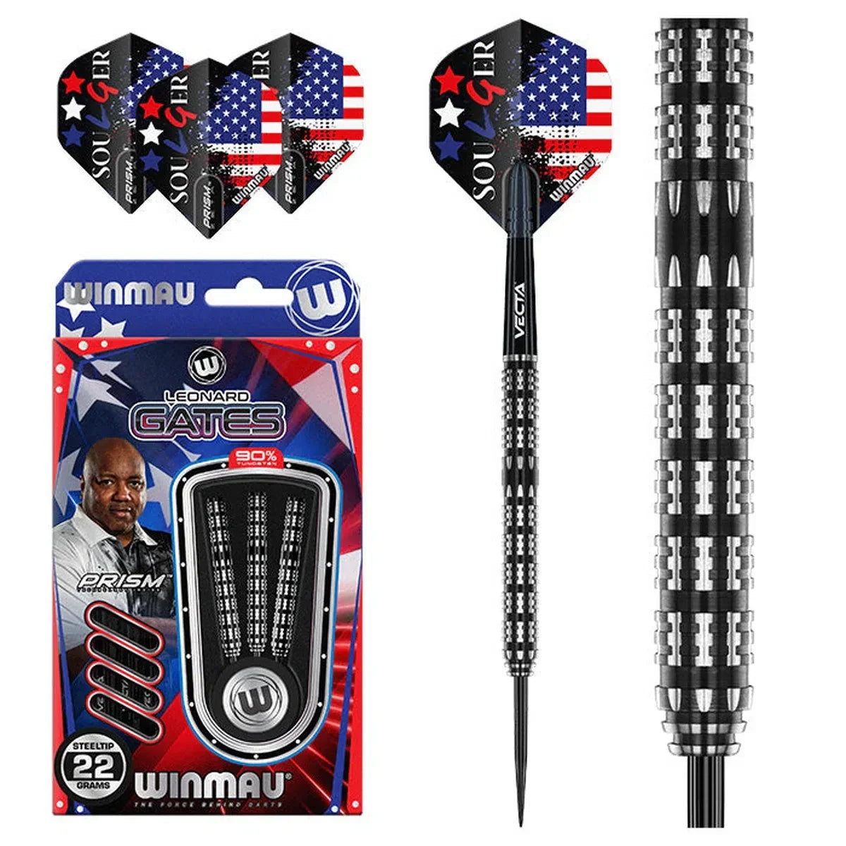 Winmau Leonard Gates 90% Tungsten Steel Tip Darts