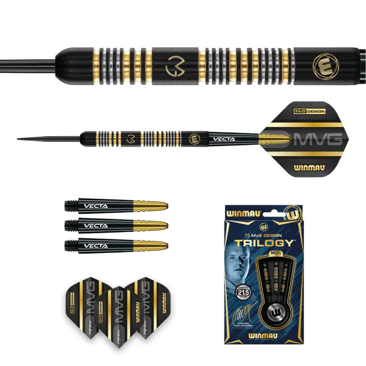 Winmau MVG Trilogy 90% Tungsten Steel Tip Darts - view 3