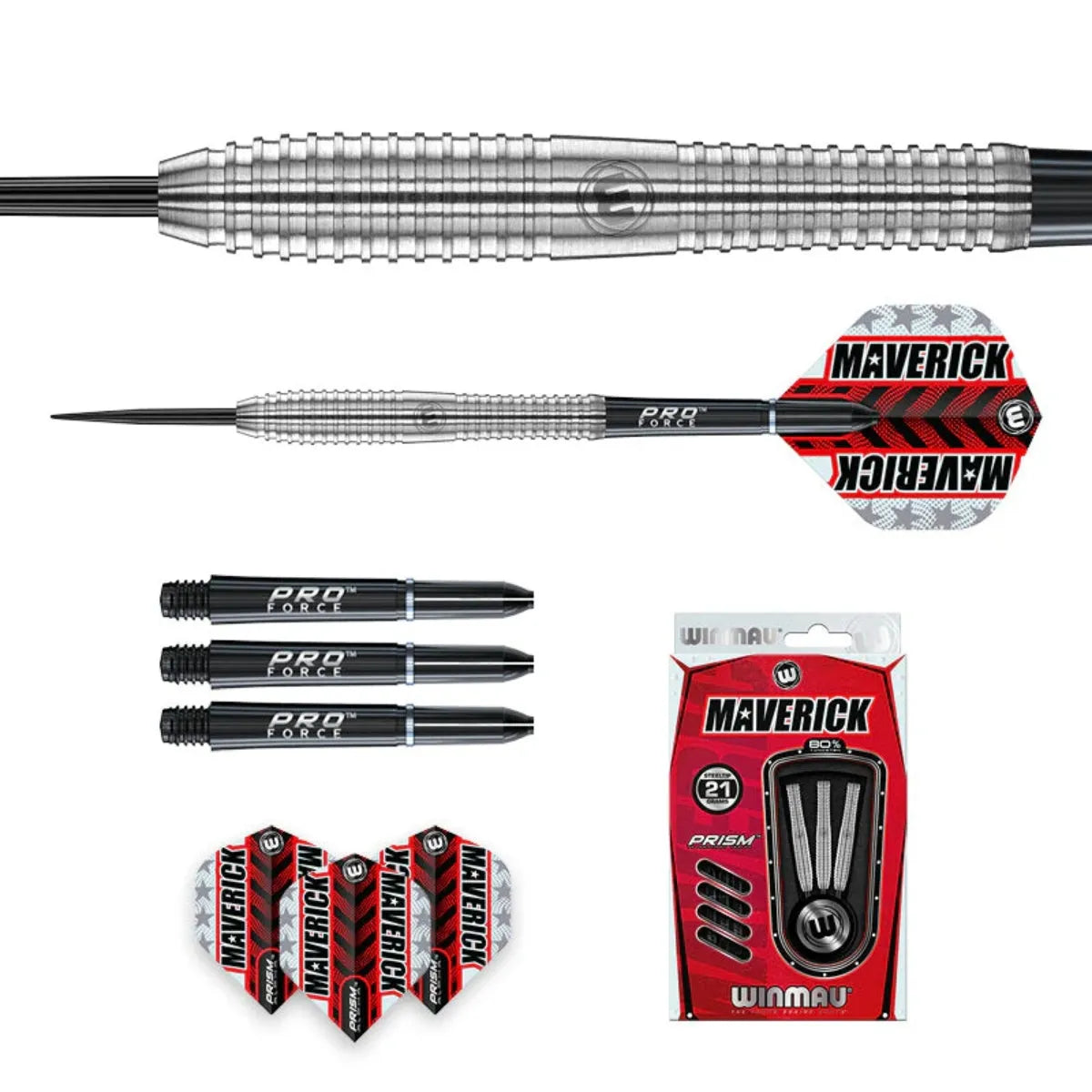 Winmau Maverick 80% Tungsten Steel Tip Darts - view 3