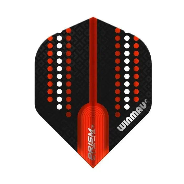 Winmau Prism Alpha Black & Red Extra Thick Dart Flights - view 2