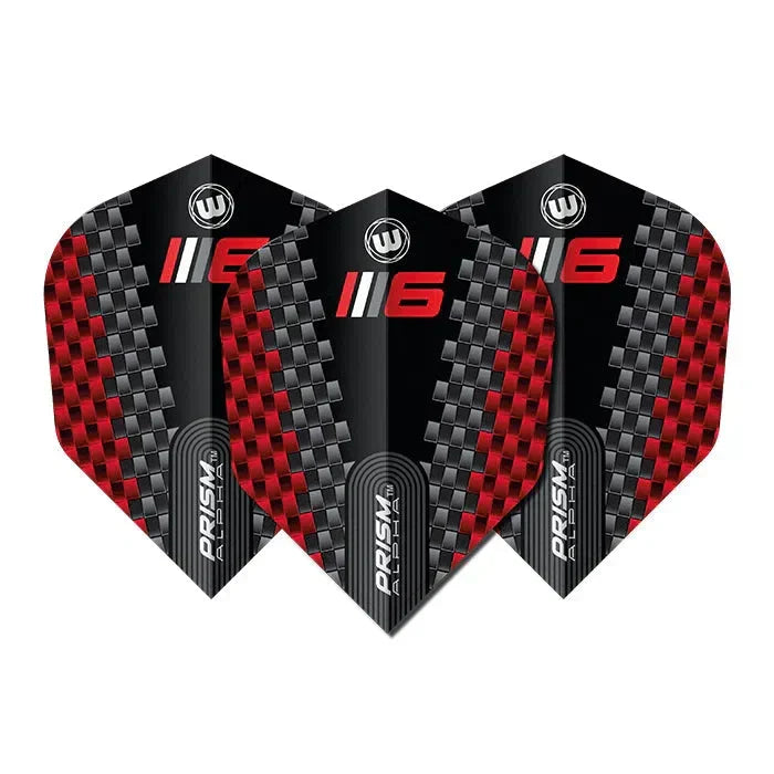 Winmau Prism Alpha Black & Red V6 Dart Flights
