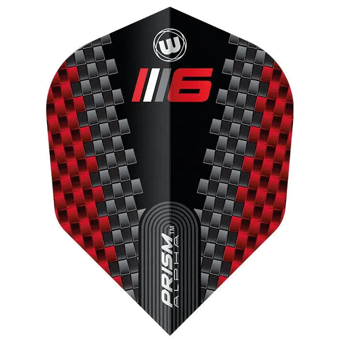 Winmau Prism Alpha Black & Red V6 Dart Flights - view 2