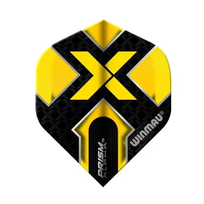 Winmau Prism Alpha Black & Yellow Extra Thick Dart Flights - view 2