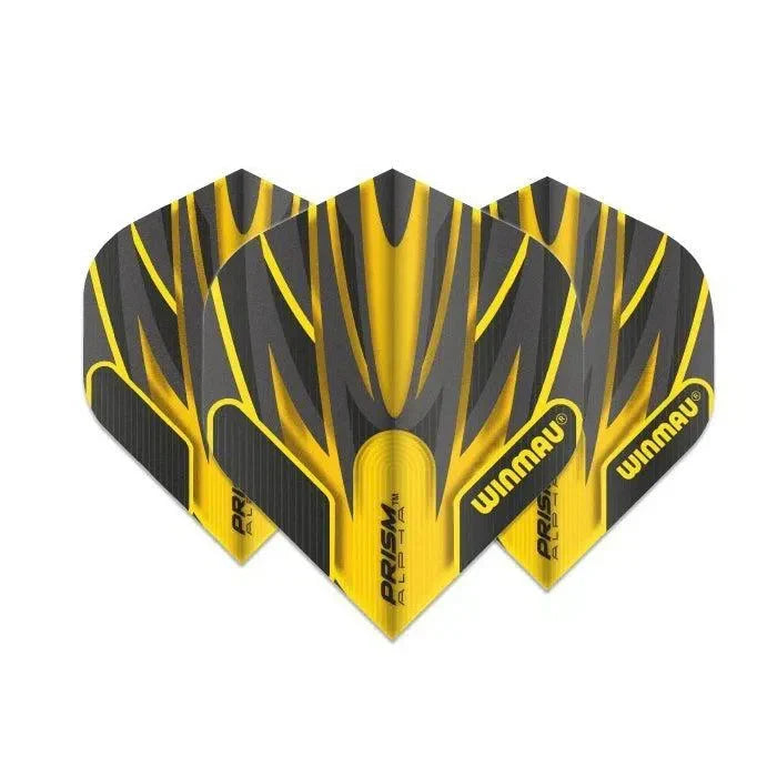 Winmau Prism Alpha Black & Yellow Extra Thick Dart Flights - 6915-162