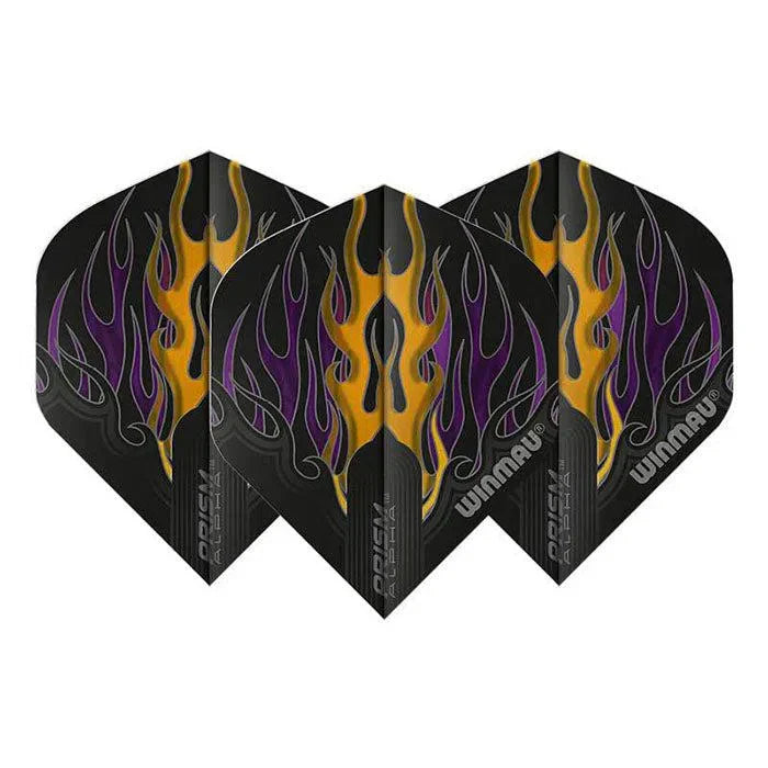 Winmau Prism Alpha Extra Thick Standard Black & Orange & Purple Flights