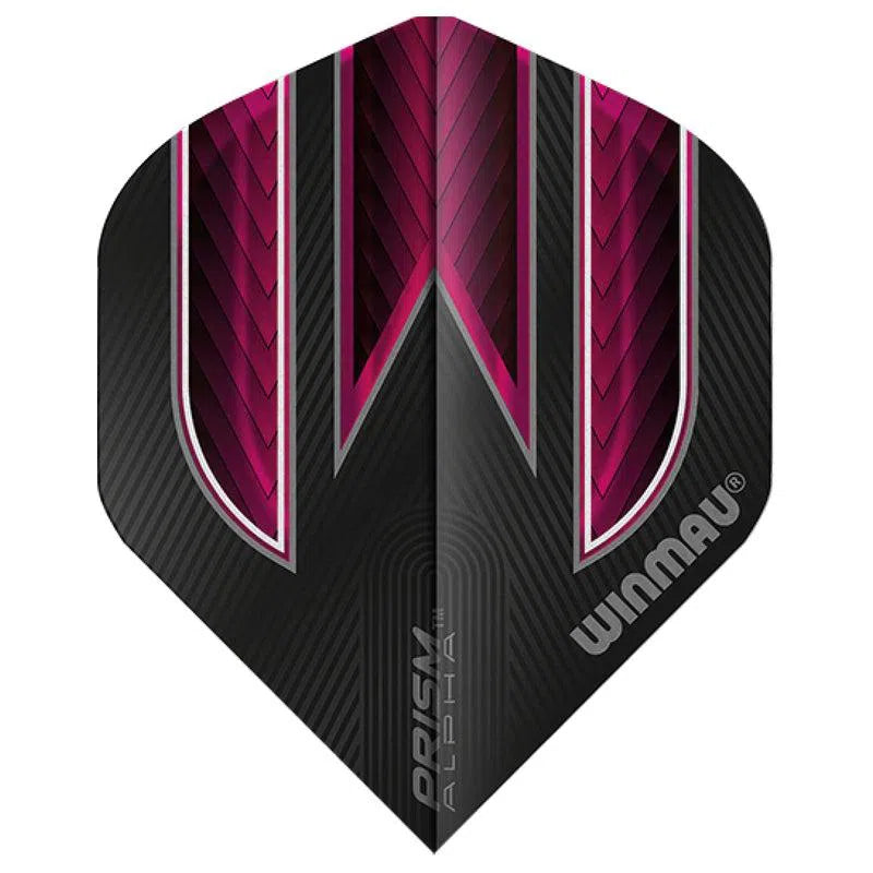 Winmau Prism Alpha Extra Thick Standard Black & Pink Flights - view 2