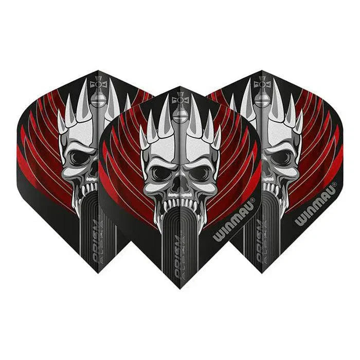 Winmau Prism Alpha Extra Thick Standard Black & Red & White Flights - 6915-122