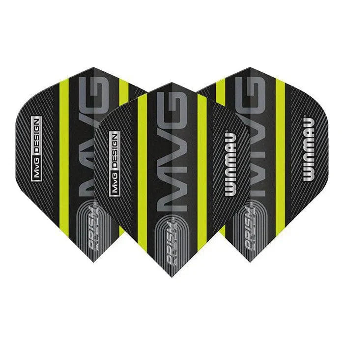 Winmau Prism Alpha MvG Extra Thick Standard Black & Green Flights - 6915-188